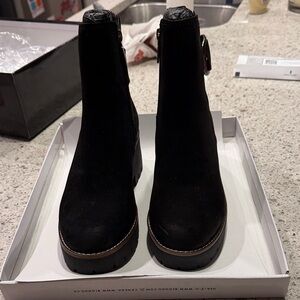 Blondo Black Suede Ankle Boots